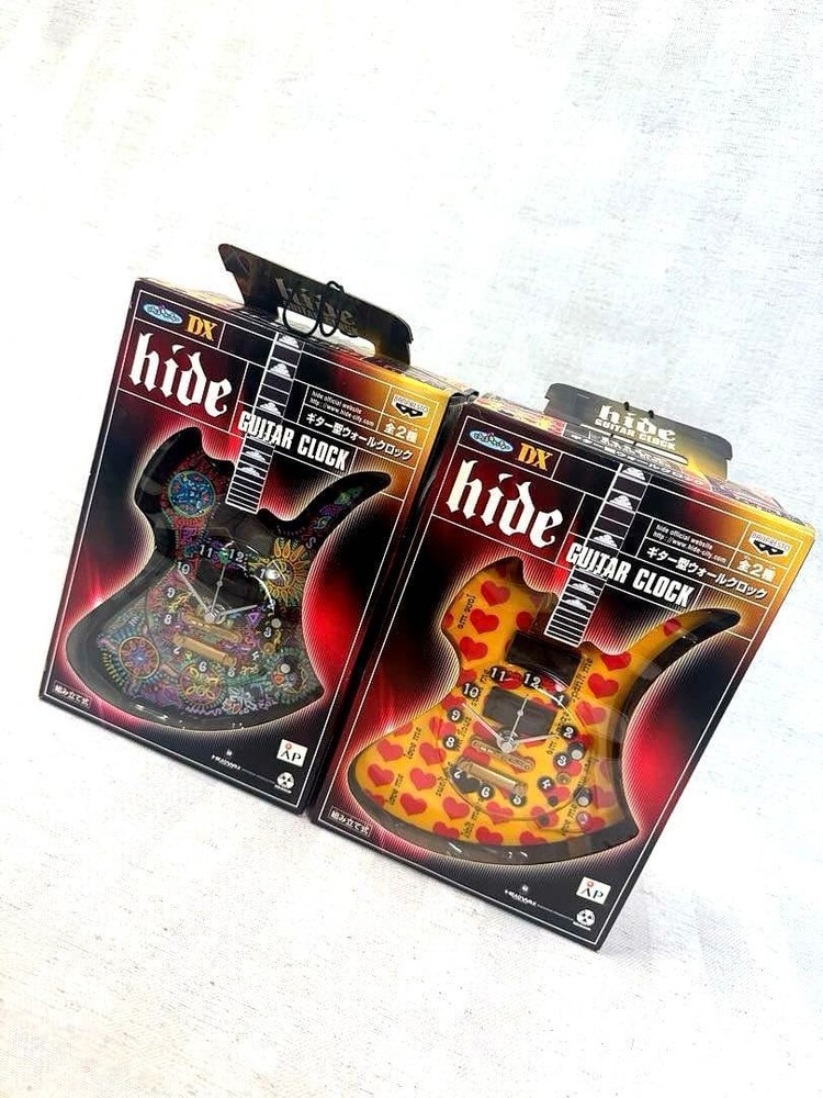 unopened  hide guitar shaped wall clock 2 types X JAPAN