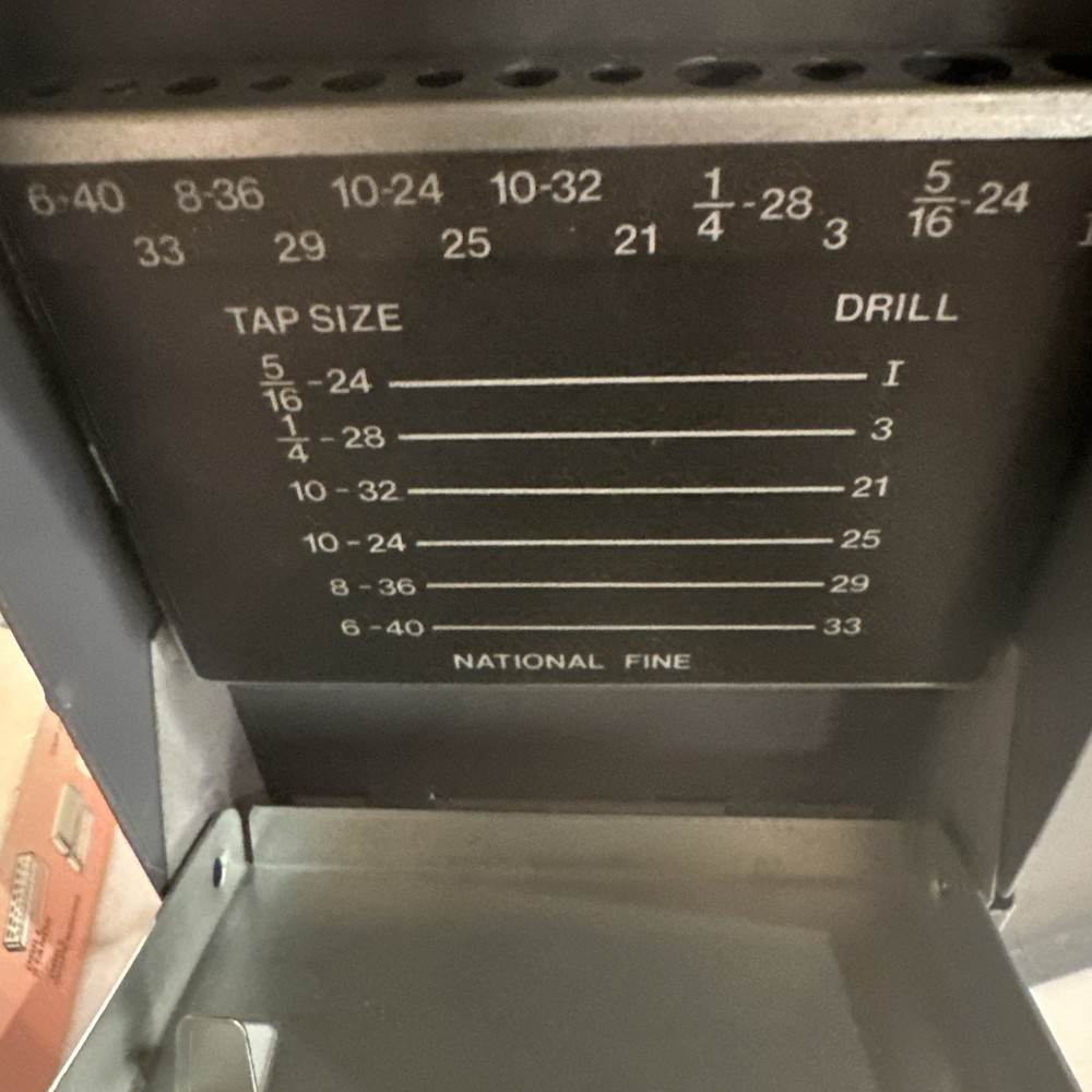 Huot 12650 INDEX Taps & Drills Case USA ( DOES NOT INCLUDE TOOLS)