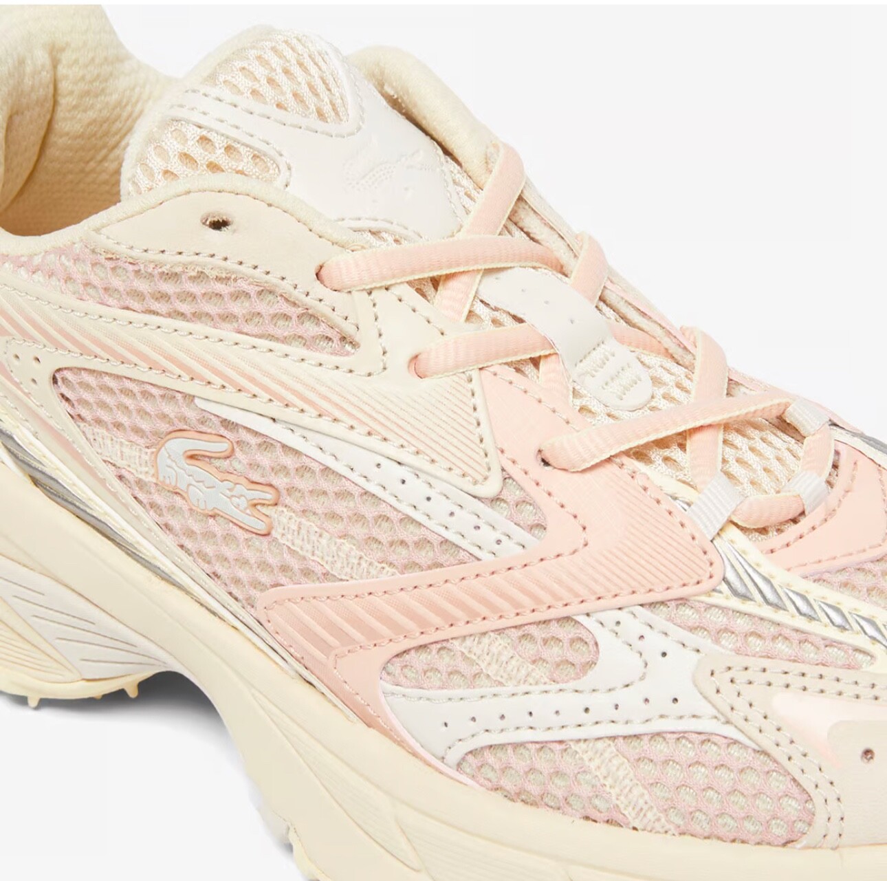 Lacoste L003 NEO SHOT Women's Sneakers Off White / Light Pink. Sizes 5 to 10 USA