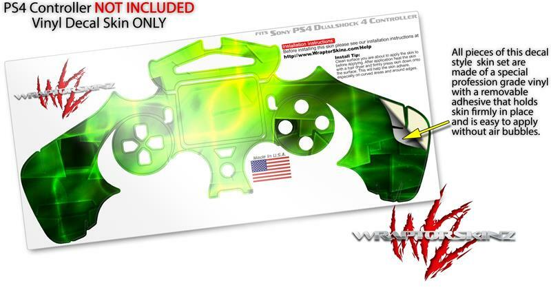 Skin for Sony PS4 Controller Cubic Shards Green