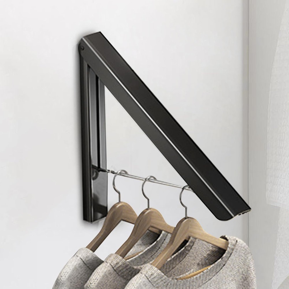 Retractable Clothes Drying Rack Wall Mount Foldable Aluminum Laundry Hanger