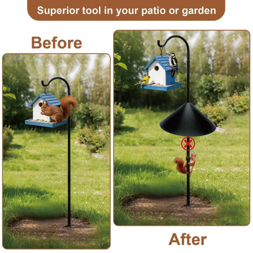 1 Pack 19 inch Squirrel Proof Baffle for Bird Feeder Pole,Shepherd's Black
