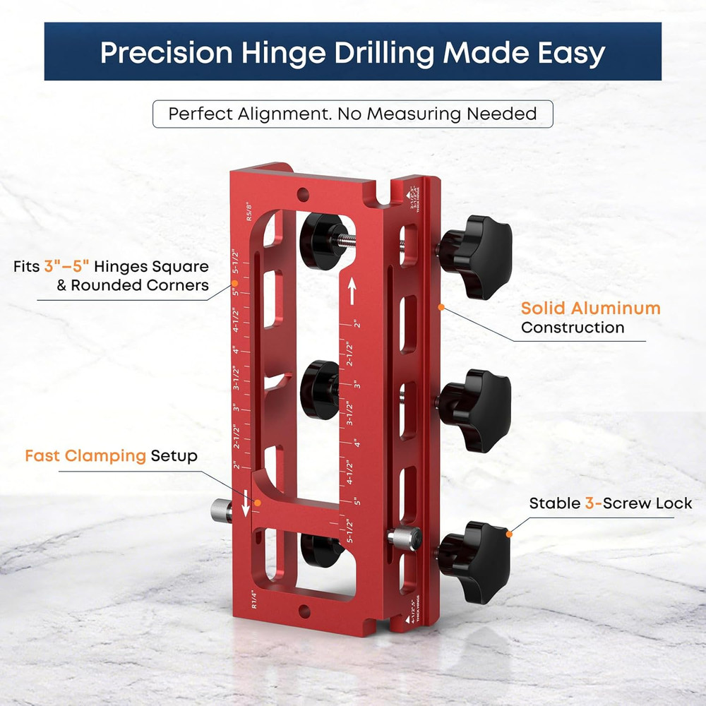 Door Hinge Jig & Door Lock Installation Kit, Adjustable Hinge Router Template Fi