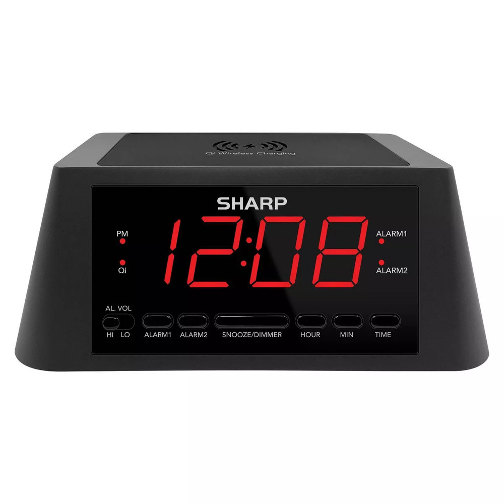 Wireless Charging Alarm Clock - Sharp: Magsafe Compatible, LED Display, USB Port