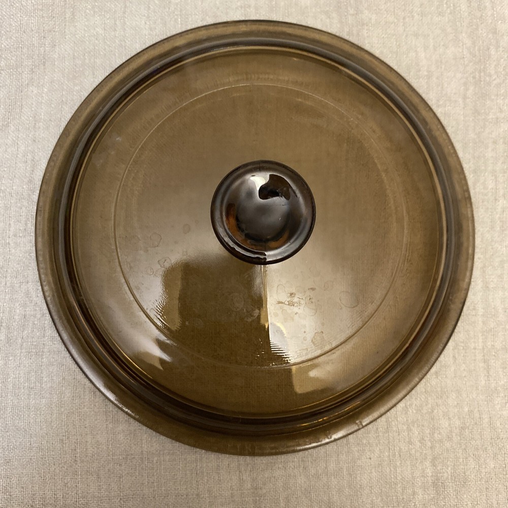 Vintage Corning Ware Vision Lid Replace Piece 5” Inner Diameter 6” Outer Amber