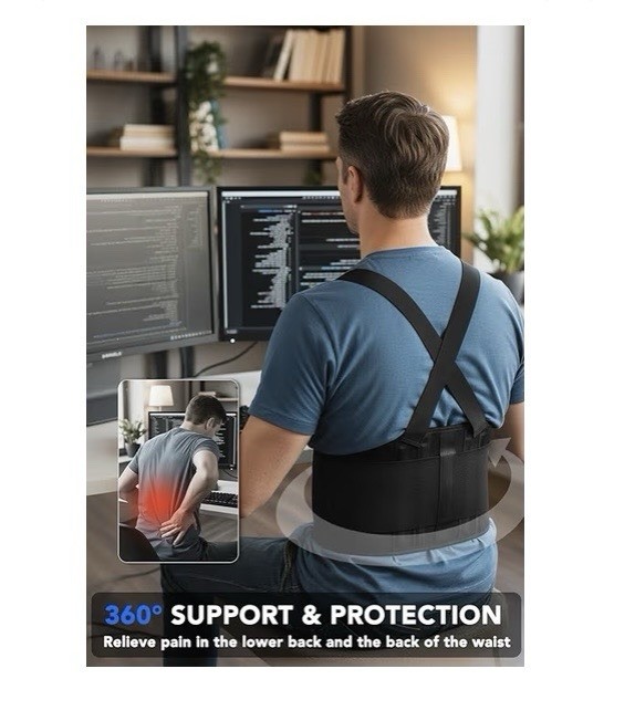 Back Support Belt for Heavy Lifting – Adjustable Weightlifting Waist Support