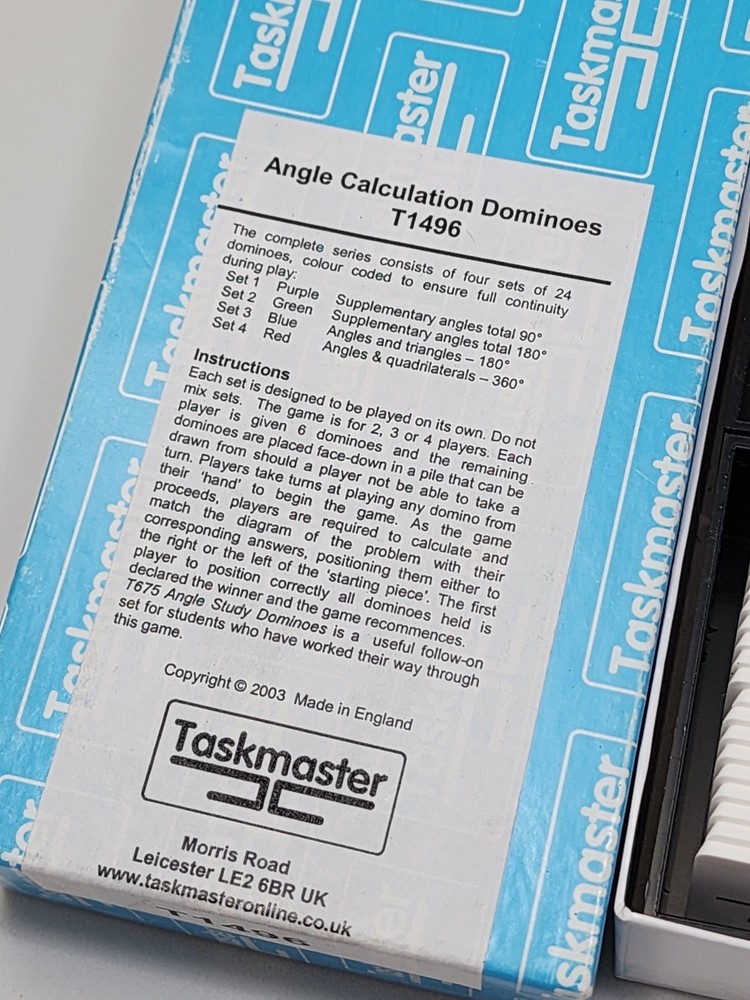 Taskmaster Angle Calculation Dominoes T1496 Complete Set Trigonometry Homeschool