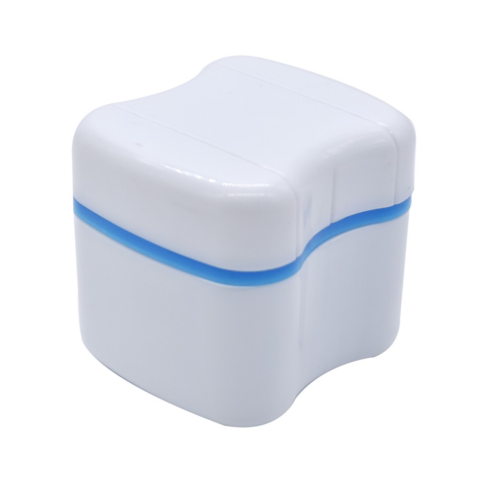 2X Denture Storage Case False Teeth Bath Box Mesh Container Organizer Cleaning
