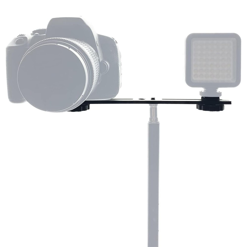 8"/20cm Dual Speedlite Camera Tripod Mount Bracket LED Light Flash Extension Bar