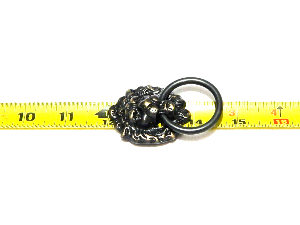 Lions Head Ring Pull For Doors Vanities Chest Antique Brass