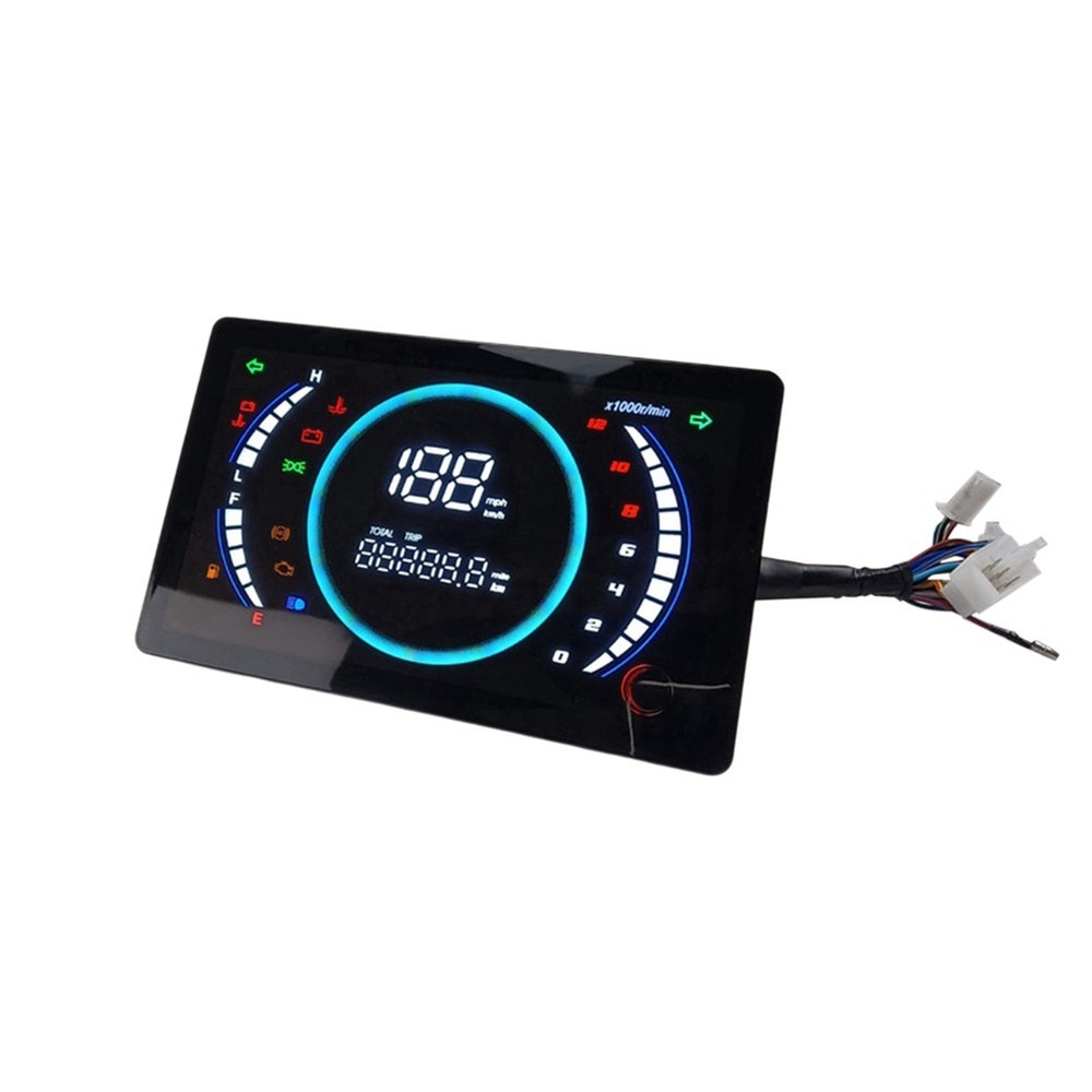 12V Universal Adjustable LED Digital Motorcycle Speedometer RPM Dash Board
