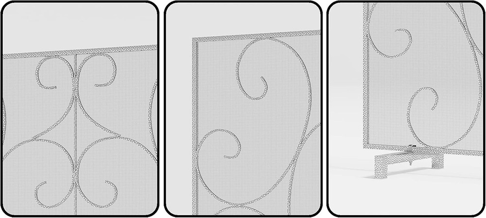 Single Panel Decorative Fireplace Screen Stand Alone Cover Handcrafted Durable