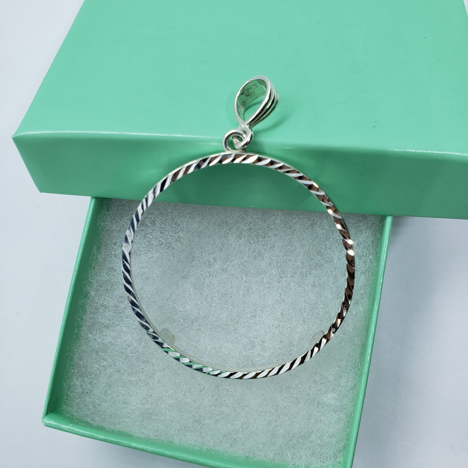 Sterling Silver 1 Onza Plata Libertad 36 mm Coins Bezel Prong Back Diamond Cut