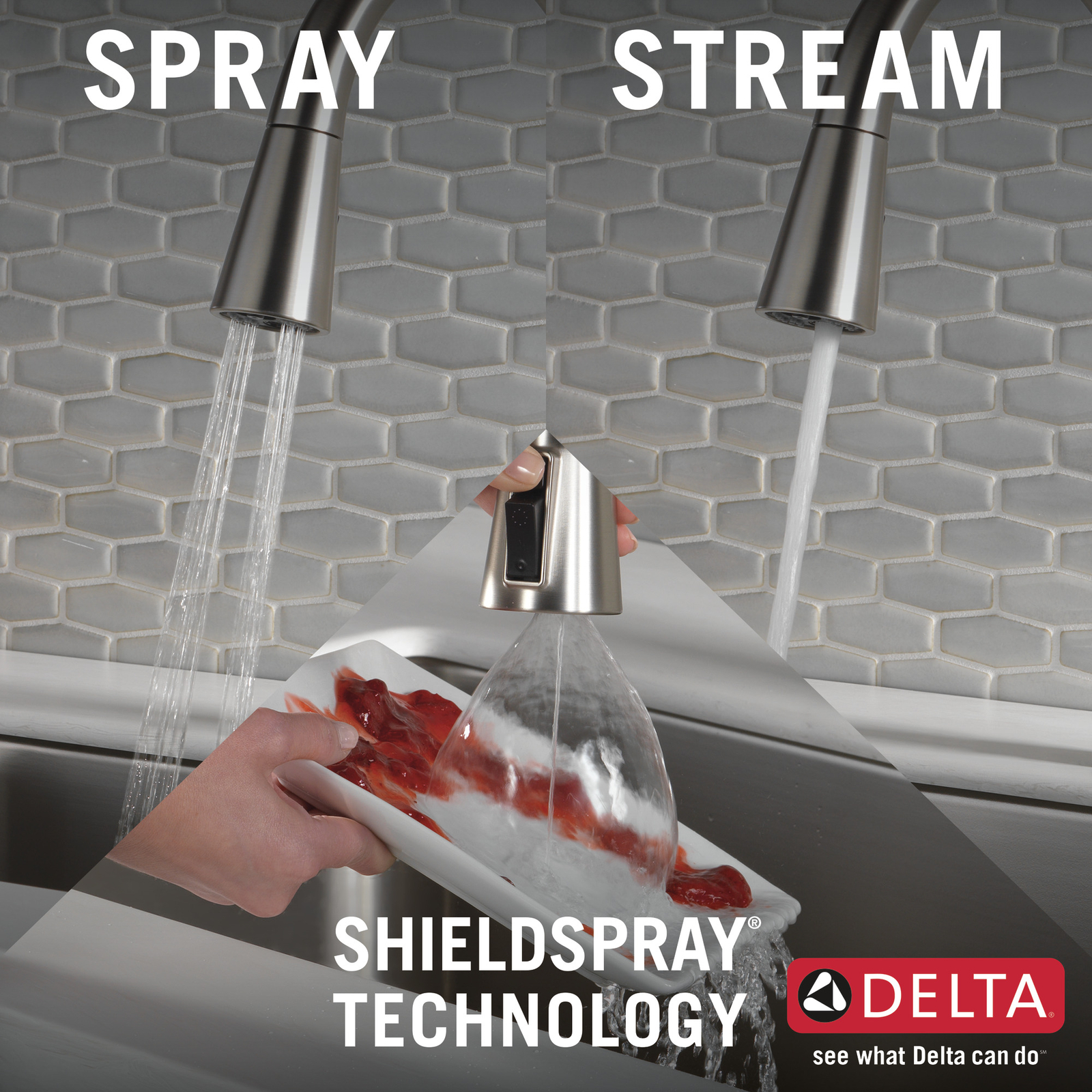 Delta Marca Pull-Down Kitchen Faucet Spotshield Stainless-Certified Refurbished