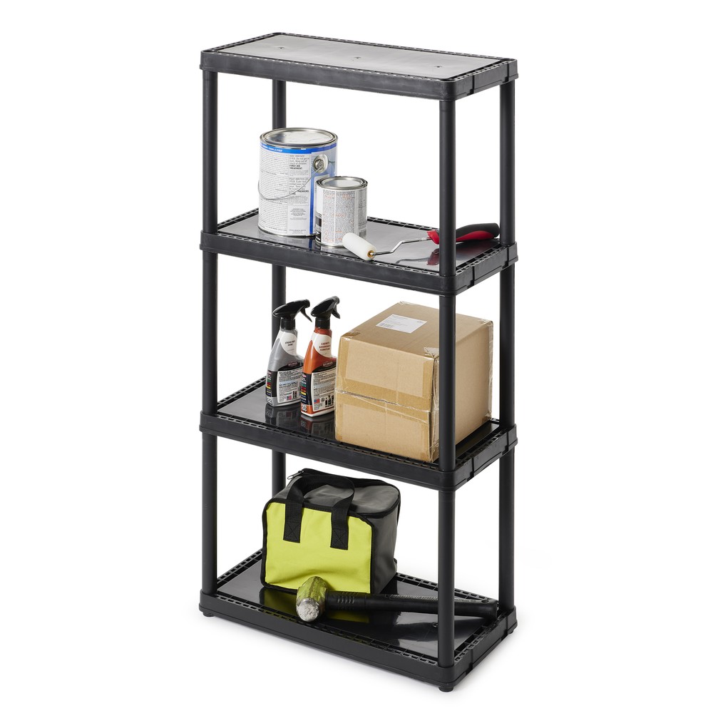 Gracious Living 4 Shelf Fixed Height Solid Organizing Storage Unit, (3 Pack)