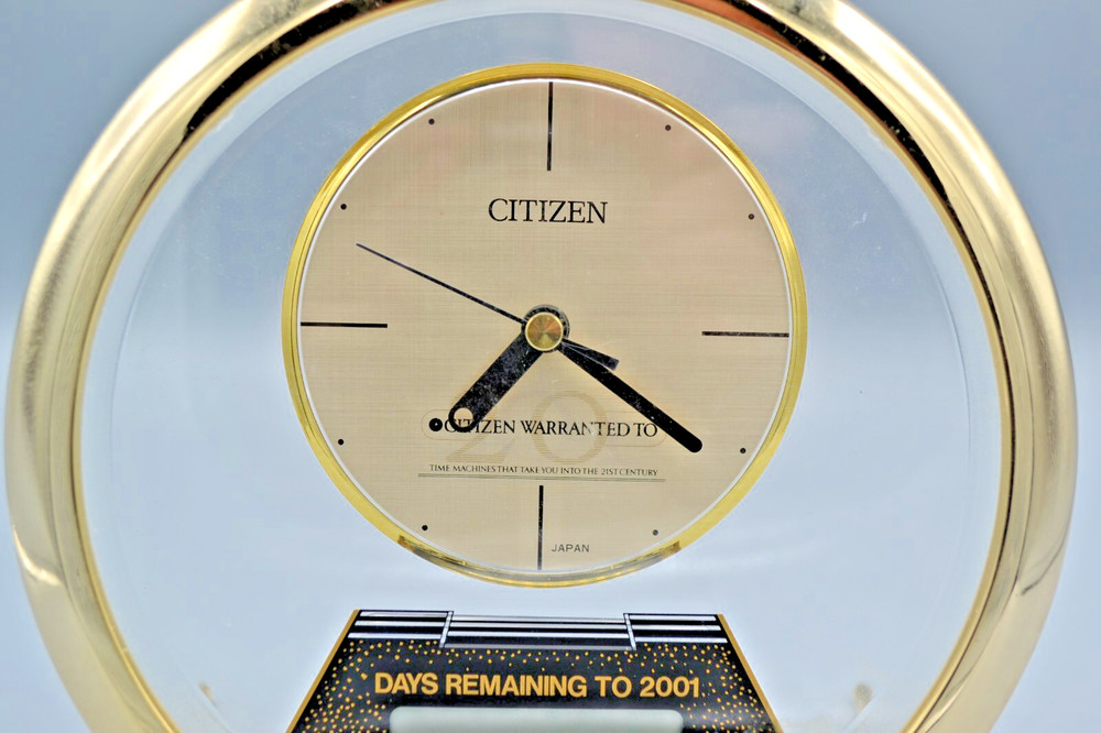 Citizen Decorative 2001 Countdown Desk Clock Tested Works qa4254-a