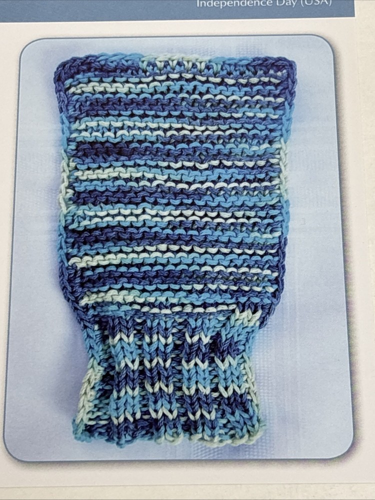 Beginner Bath Mitt Knitting Pattern Card Page