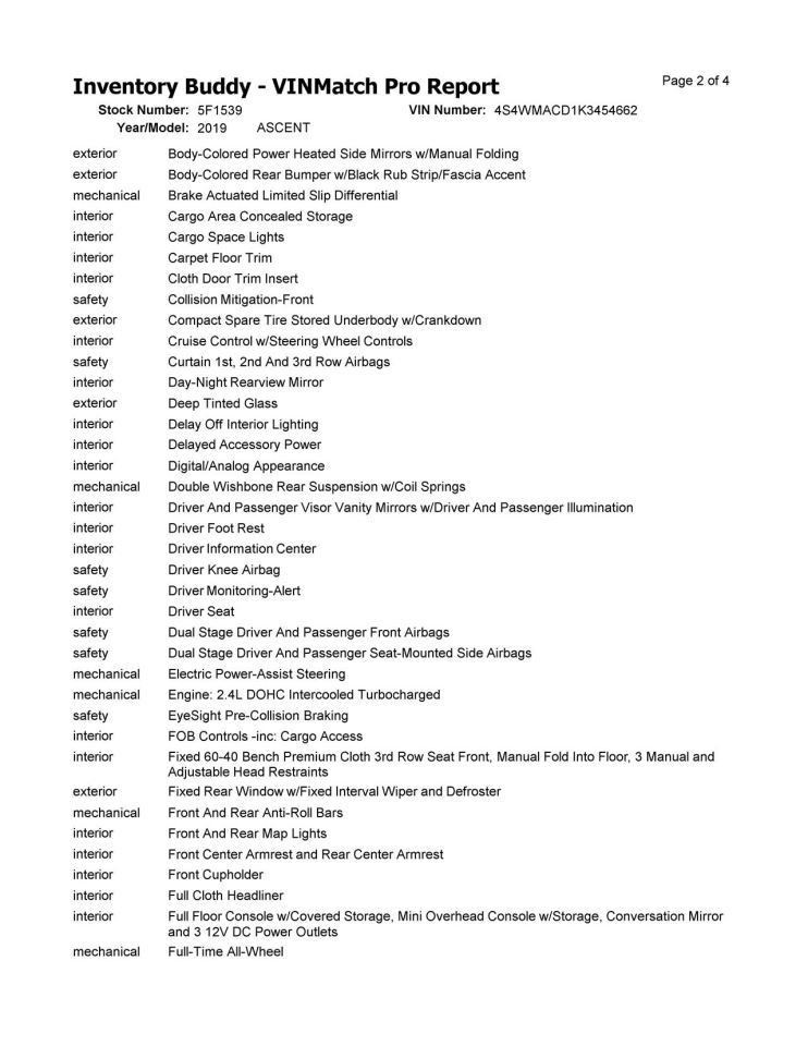 ASCENT 2019 Speedometer 207010