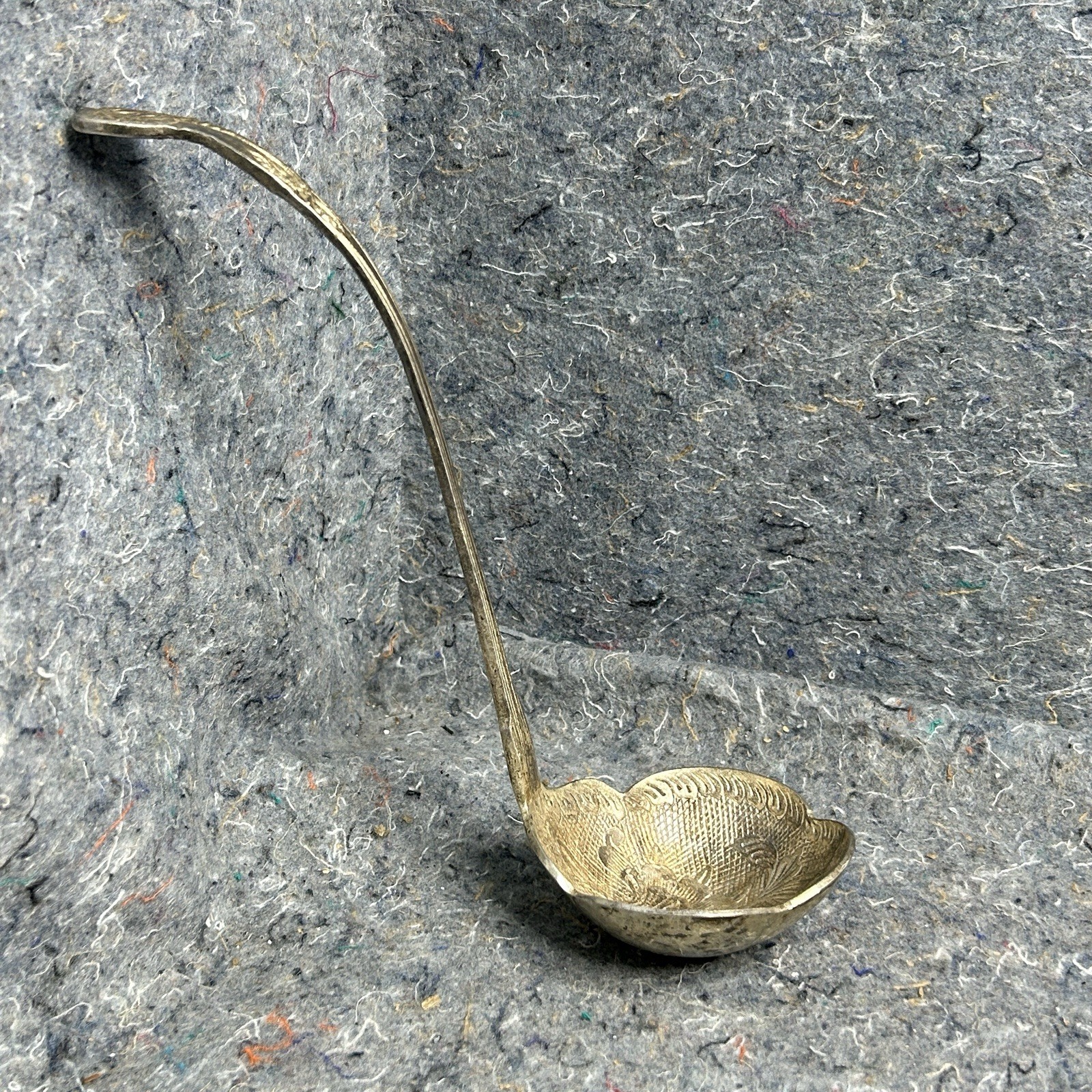 Vintage Ornate Soup Ladle Floral Pattern Silverplate Serving Spoon