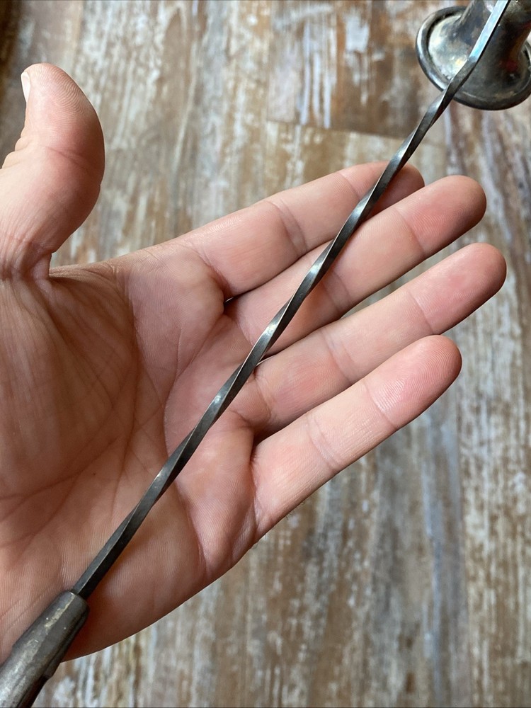 Antique Primrose Plate EP Silver Twisted Handle Vtg Candle Snuffer E.P. Copper