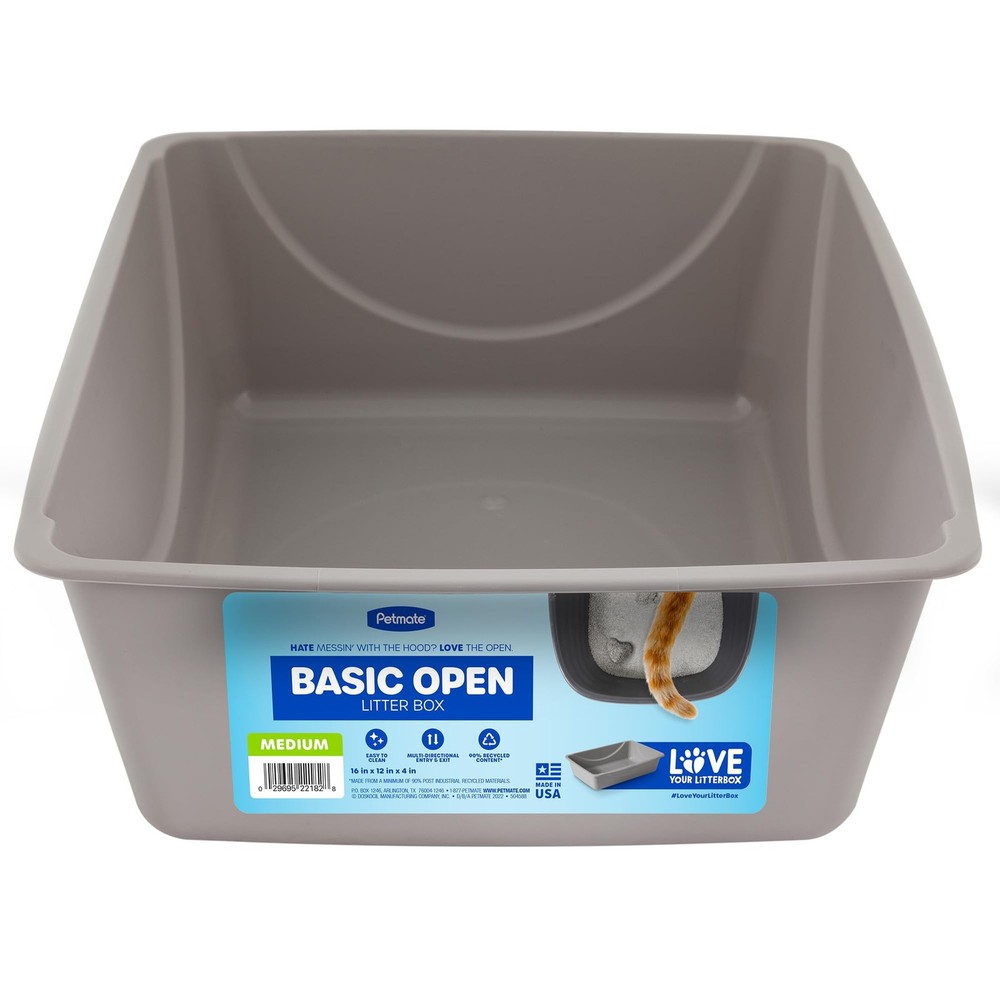 Cat Owner Medium Litter Box Open Design Blue Mesa Mouse Grey