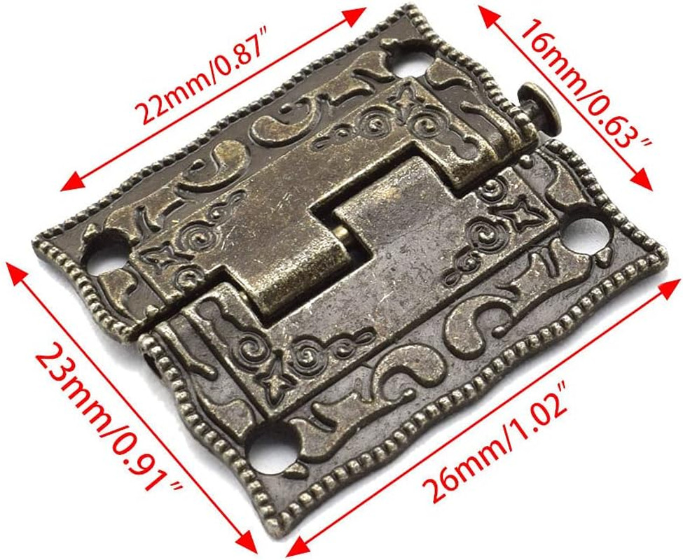 Antique Bronze Decorative Hinges Pattern Carved Design Butt Folding Hinge with S