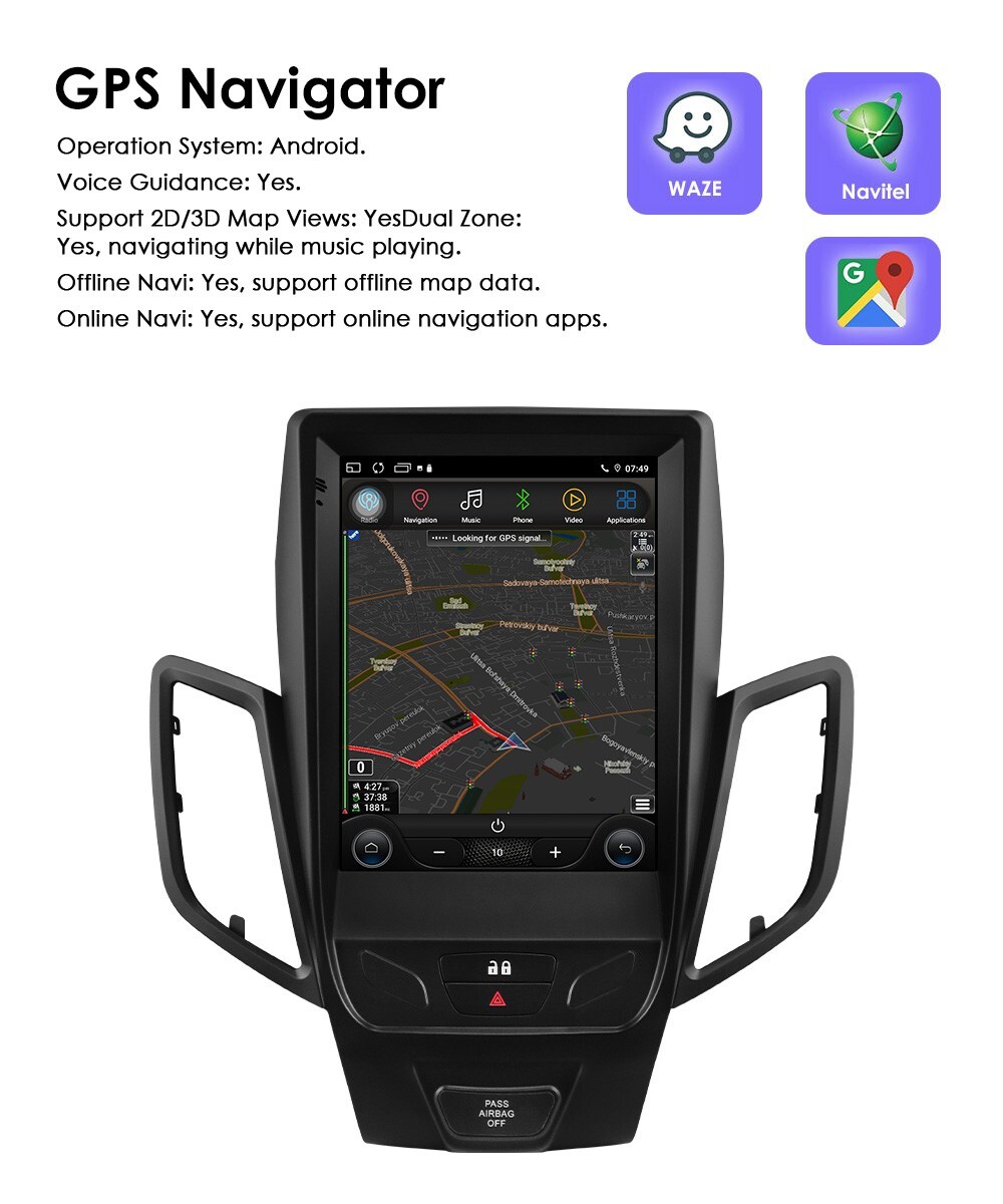 For 2009-2016 Ford Fiesta 9.7" Screen Stereo Radio Android 14 GPS Navi Carplay E