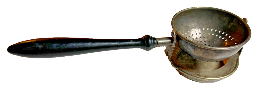 Antique Victorian Tea Strainer & Drip Bowl Tray Benedict Hatch Goddard BHG 1880s