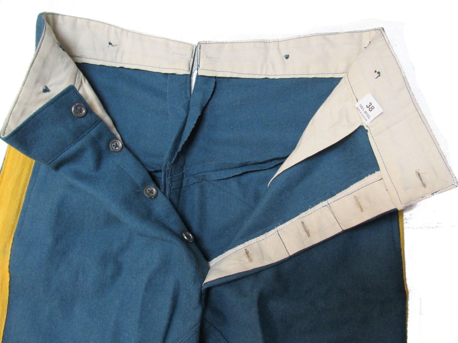 Reenactment U.S. Civil War Mounted Trousers - Sky Blue Yellow Stripe