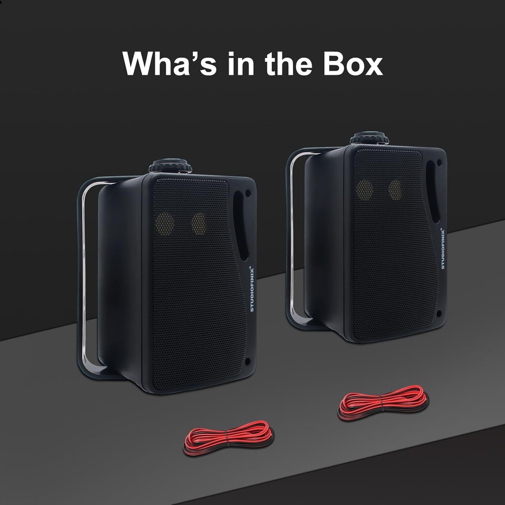 4" 200W Wired Marine Speakers Waterproof Surface Mount Boat Outdoor