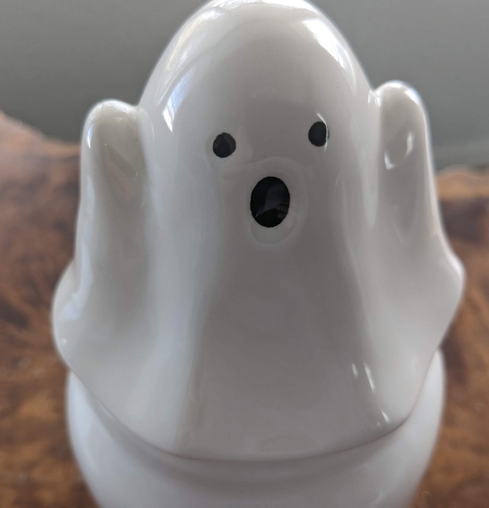 Rae Dunn SPOOKY Ghost Top Canister 8"