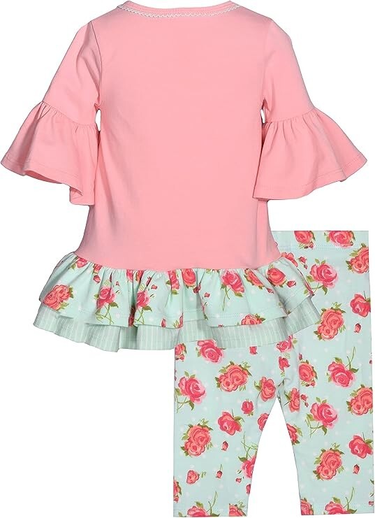 Bonnie Jean Baby Toddler Little Girls Easter Holiday Bunny Outfit Pink Capri Set