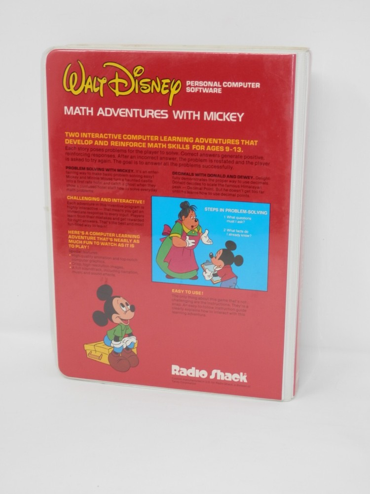 Radio Shack TRS-80 Color Computer Math Adventures w/ Mickey Mouse Software 1983