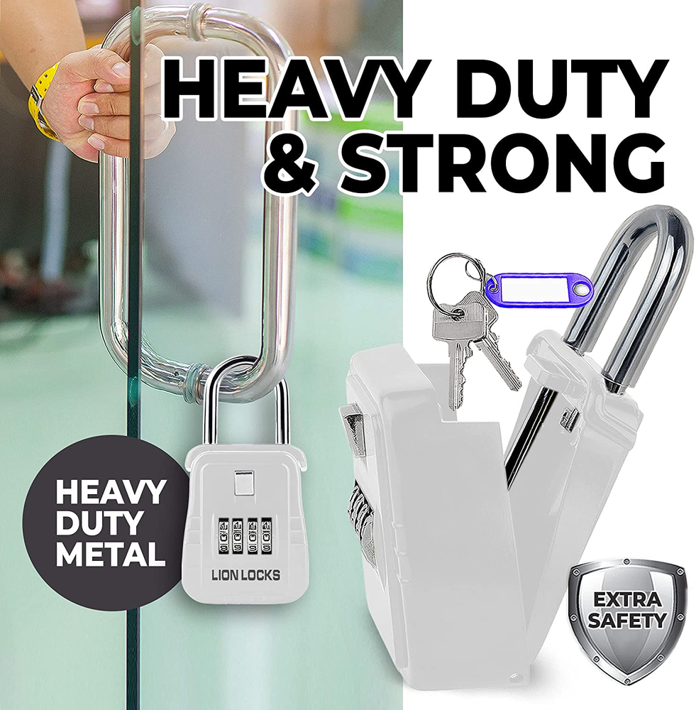Lion Locks 1500 Key Storage Lockbox, Set-Your-Own Code Lock Portable Key Holder