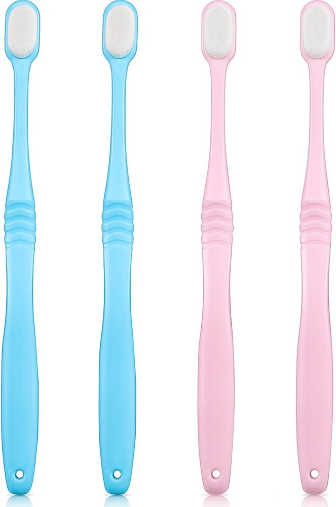 4 Pieces Extra Soft Toothbrushes Micro Nano Manual Toothbrush for Sensitive...