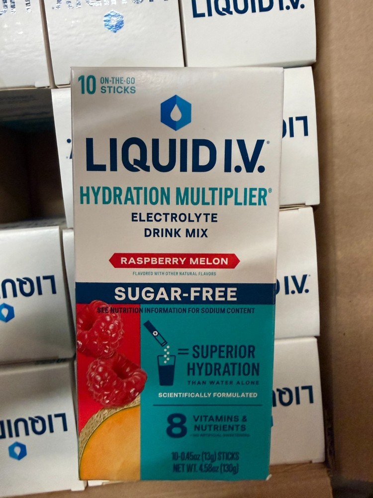 Liquid IV Sugar-Free Electrolyte Packets Raspberry Melon - 120 Packets