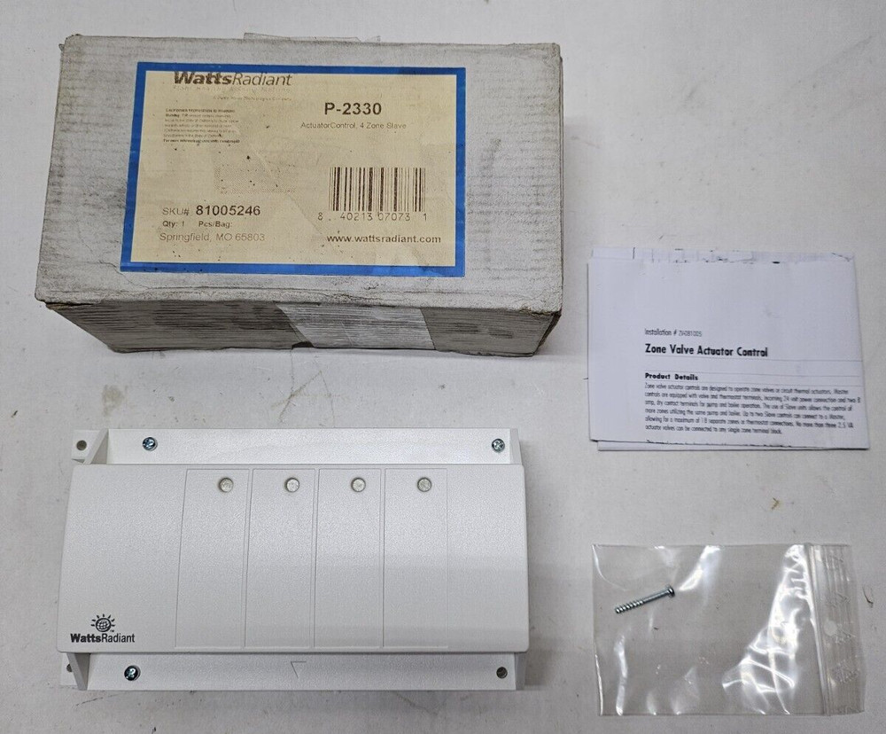 WATTS RADIANT P-2330 4 ZONE SLAVE Actuator Control
