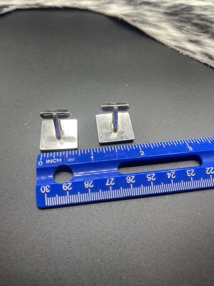 Stunning Silvertone Vintage Cuff Links #Q45