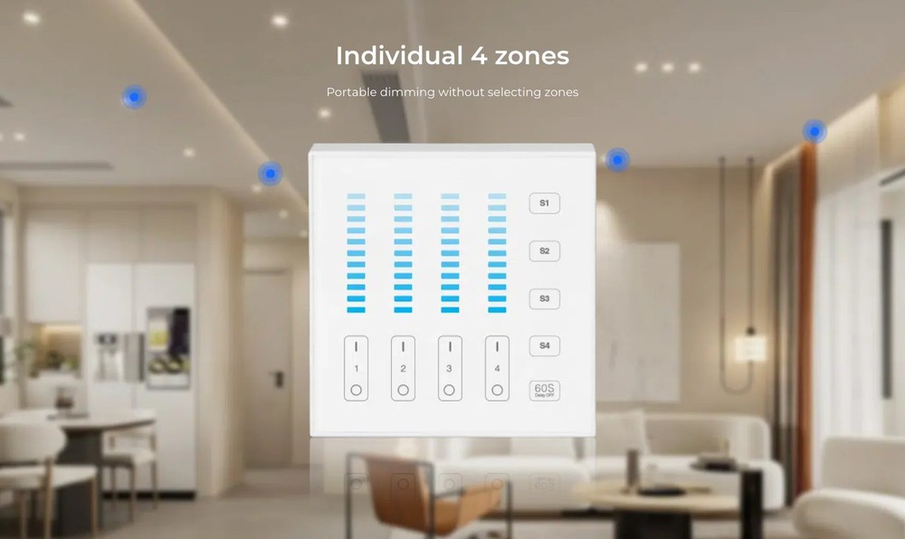 Miboxer 4-Zone Brightness Panel Remote White