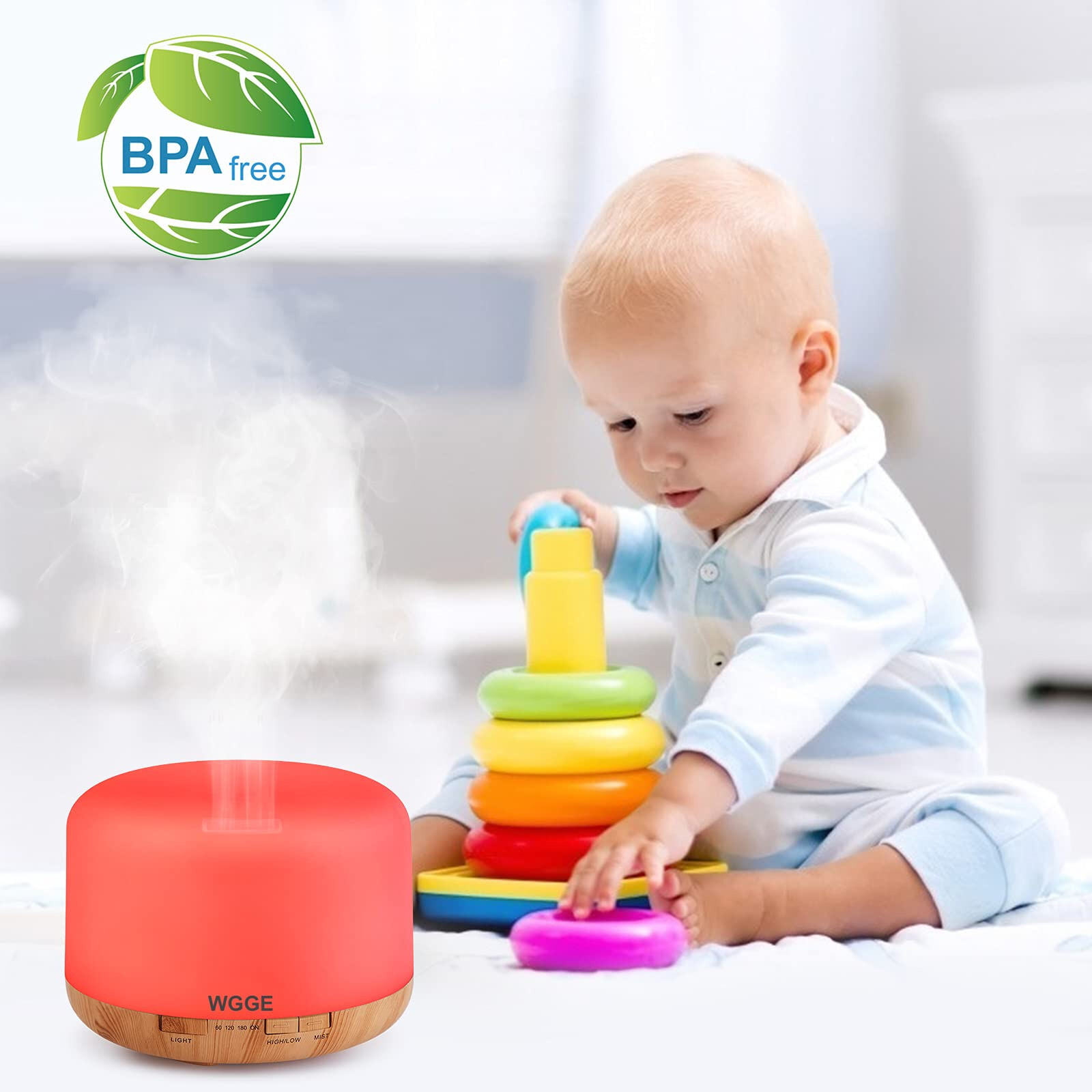 Essential Oil Diffuser 500ML Aromatherapy Diffuser Mist Humidifiers 7 Color LED