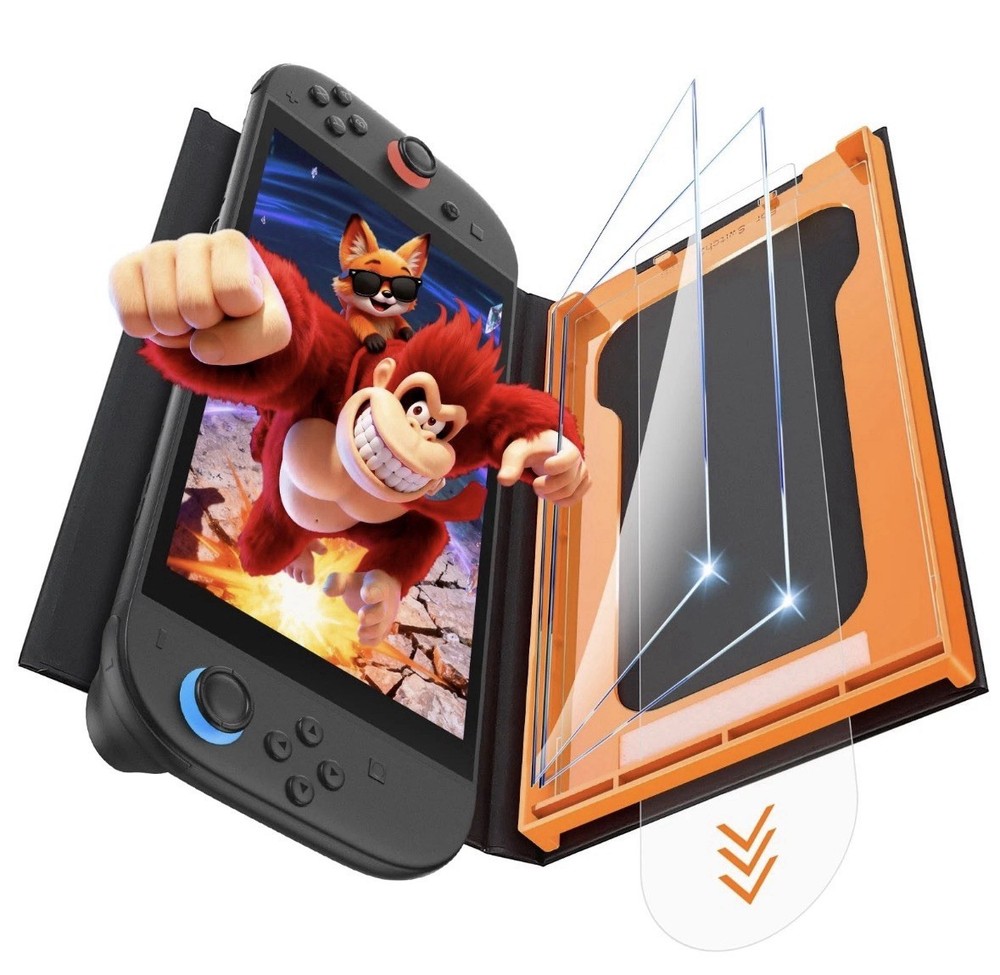 OMOTON 2 Pack Tempered Glass Screen Protector Nintendo Switch 2 New