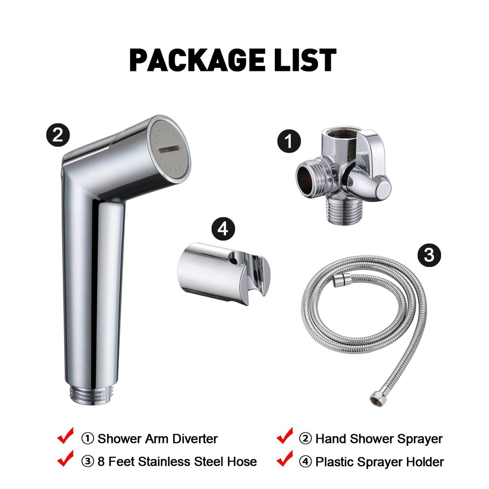 SUMERAIN Pet Shower Sprayer, Dog Attachment with Solid Brass Chrome