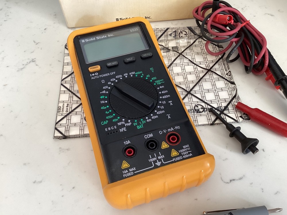 ORIGINAL BOX AUTHENTIC SOLID STATE INC. DIGITAL MULTIMETER SS33 (DM-332) NO RES