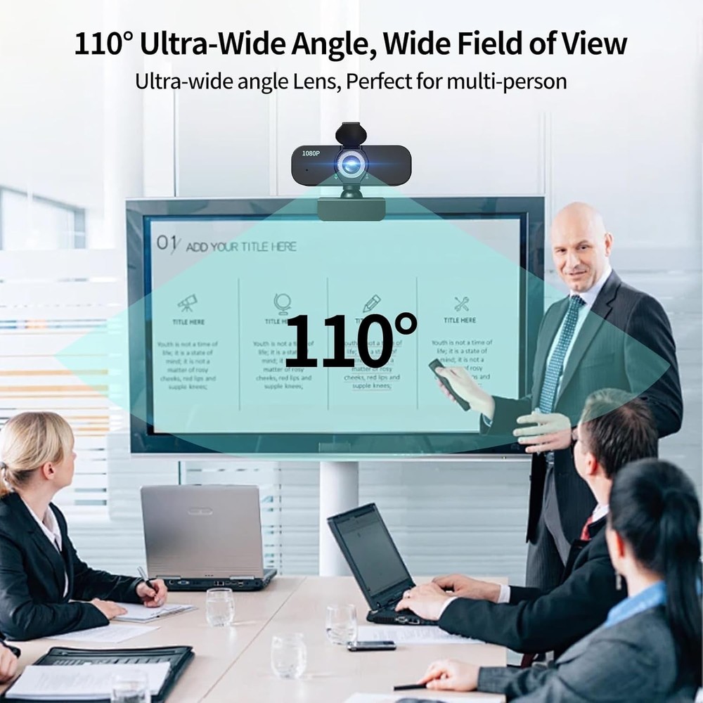 1080P Webcam for Computer/Laptop/Desktop/PC, External Camera with Microphone, US