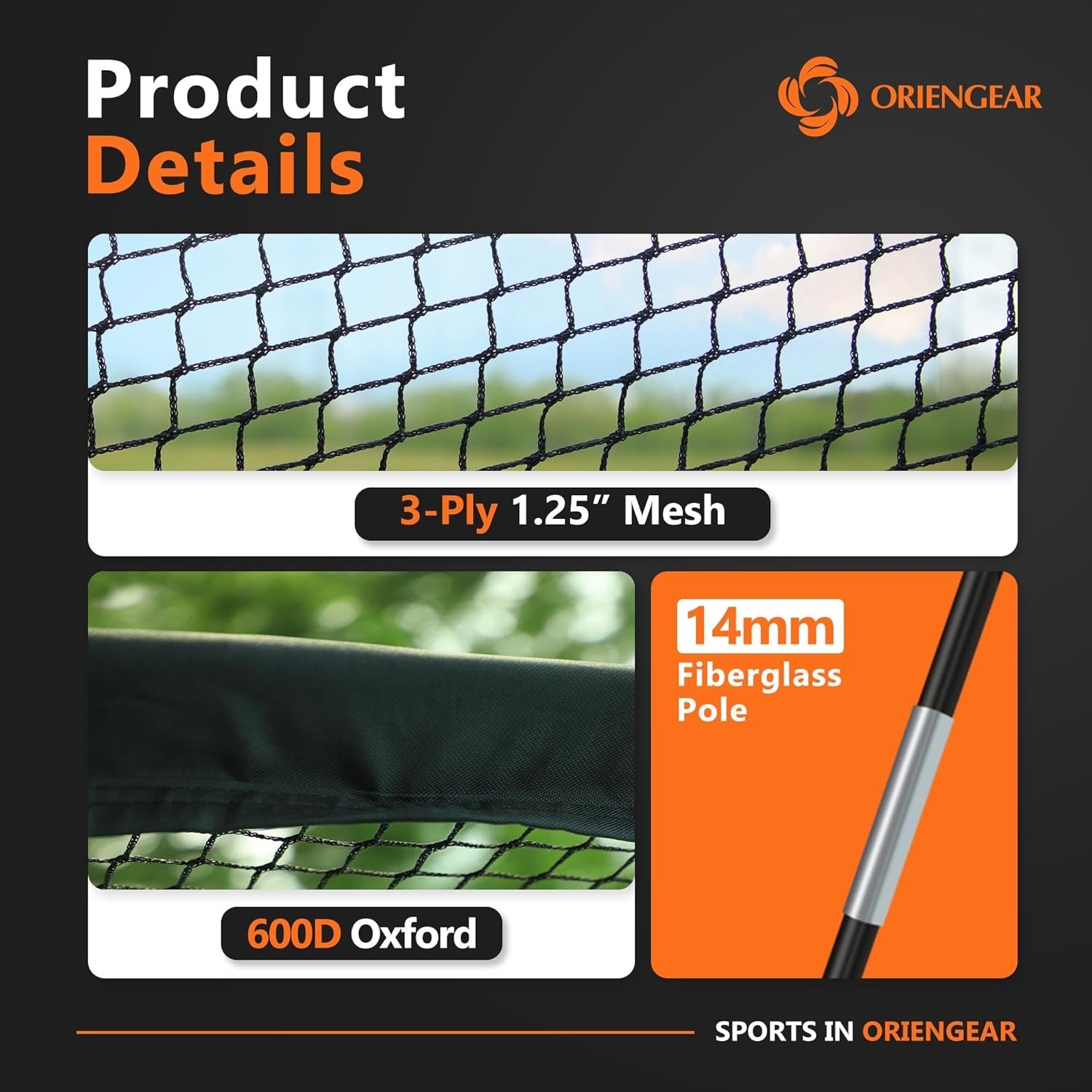 Baseball Batting Cage 13/20/30ft for Backyard, Baseball Training Equipment Ne...