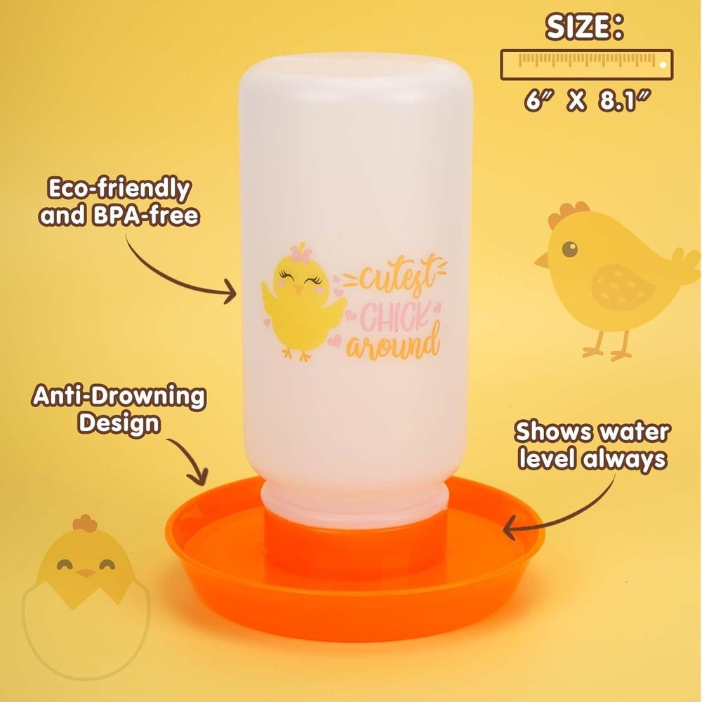 Chicken Feeder Waterer Set 1L Automatic Brooder Kit Duck Quail Coop Tool