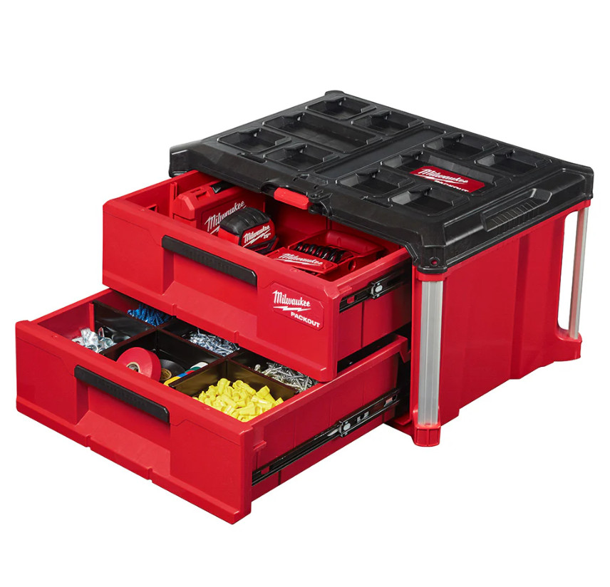 Milwaukee PACKOUT 2-Drawer Tool Box 48-22-8442 w/ Quick-Adjust Dividers US STOCK