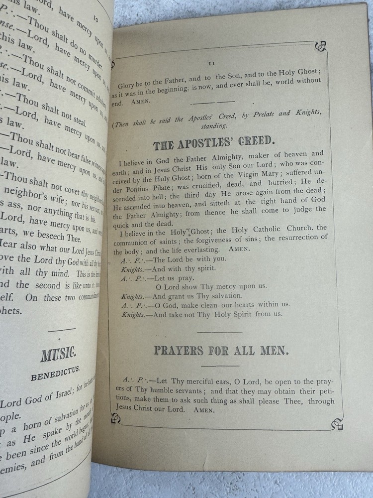 1883 Wheeling WV Knights Templar Ascension Day Program Cyrene Commandery Antique