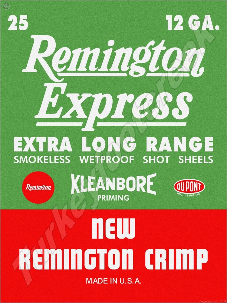 Remington Express Extra Long Range Shot Shells 9" x 12" Metal Sign