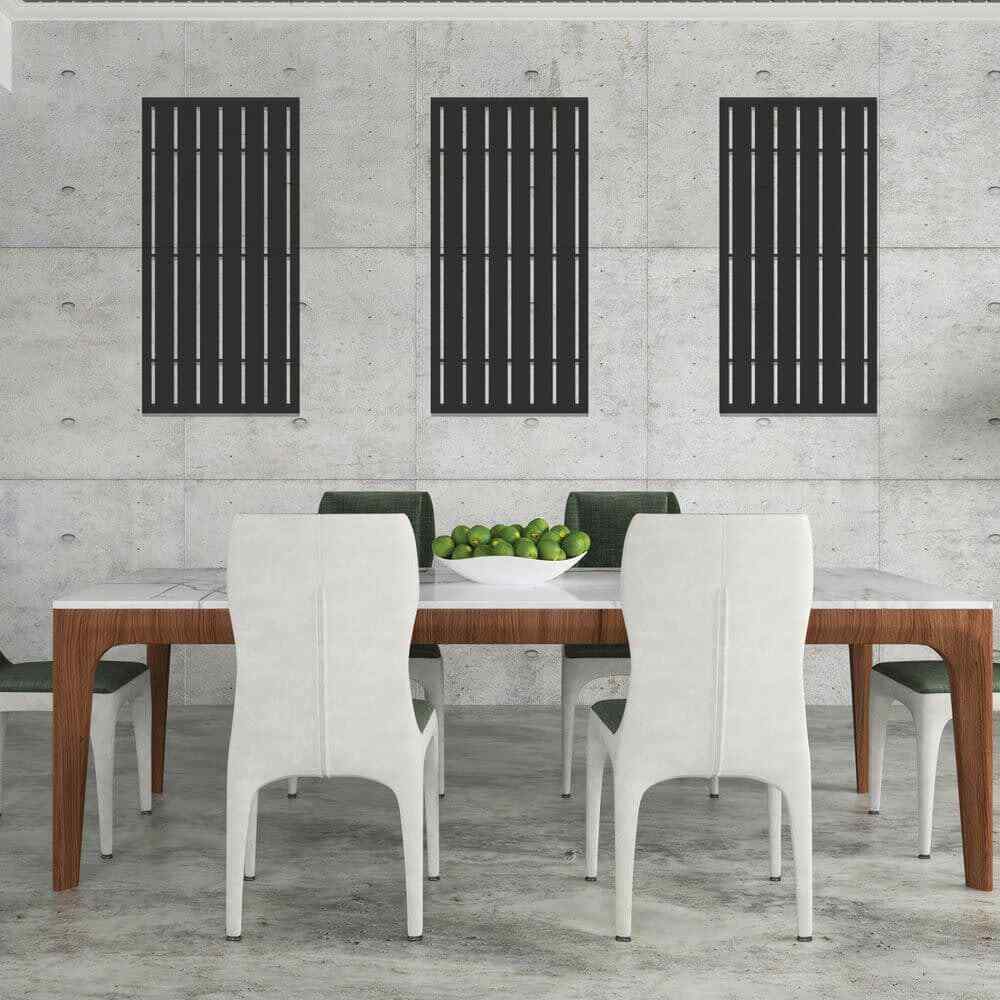 2 Ft. X 4 Ft. Boardwalk Black Polypropylene Decorative Screen Panel